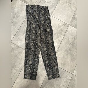 Express Black and Gray Snake Print Jumpsuit